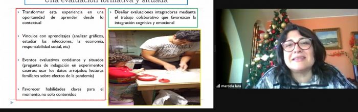 Dra. Marcela Lara expone en conversatorio sobre la experiencia de la evaluación en pandemia