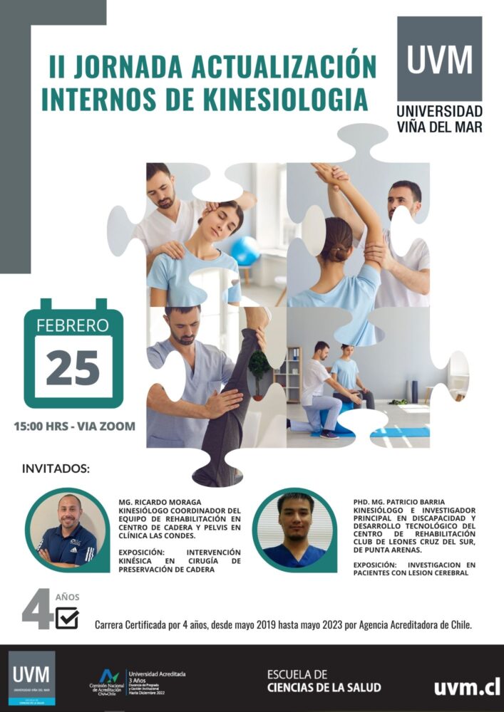 Carrera de Kinesiología realizó Jornada de Actualización en internos 🏛  Universidad Viña del Mar (UVM)