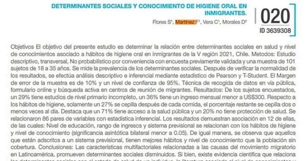 Estudiantes de Odontología realizan estudio sobre migración y salud oral