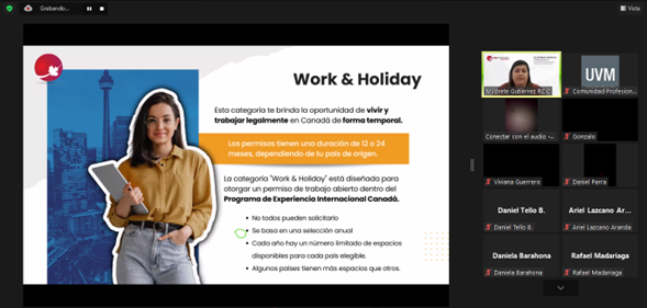 Comunidad de Profesionales y Graduados desarrolló charla «Emigra a Canadá: La Ruta Profesional»