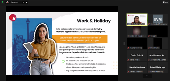 Comunidad de Profesionales y Graduados desarrolló charla “Emigra a Canadá: La Ruta Profesional”