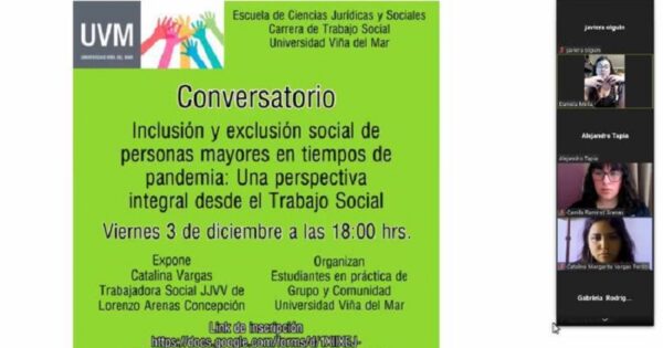 Conversatorio aborda problemática de exclusión e inclusión de personas mayores en pandemia