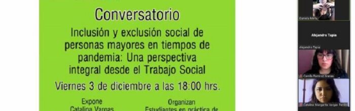 Conversatorio aborda problemática de exclusión e inclusión de personas mayores en pandemia