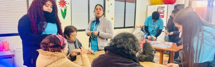 Estudiantes de Fonoaudiología UVM realizaron taller de estimulación cognitiva para Fundación Las Rosas