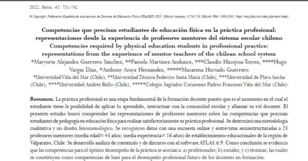 Graduada de Magíster en Docencia para la Educación Superior publica artículo en revista española Retos